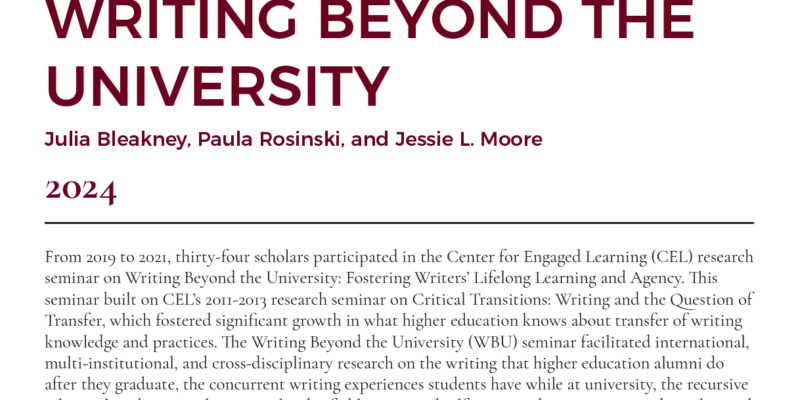 Cover image for Elon Statement on Writing Beyond the University